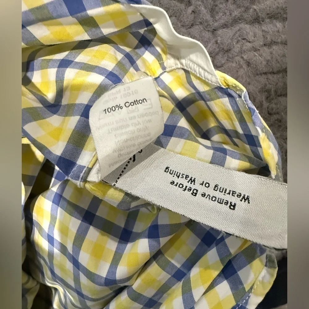 J. Crew Yellow and Blue Checkered Shirt